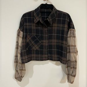 Forecast Cropped Sweater Plaid - FashionNova